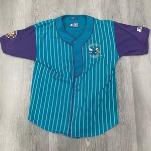 STARTER Teal and Purple Charlotte Hornets Kids Jersey